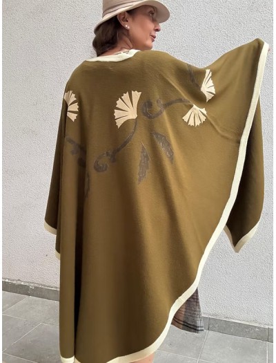 Vintage Süet Detaylı Pelerin Vintage Süet Detaylı Pelerin