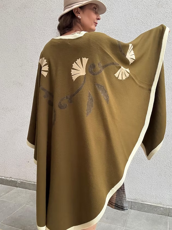 Vintage Süet Detaylı Pelerin