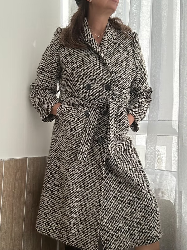 Vintage Balıksırtı Yün Palto