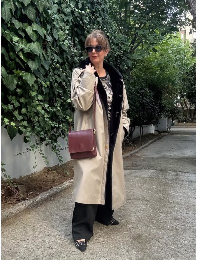 Vintage Trençkot / içi suni peluşlu