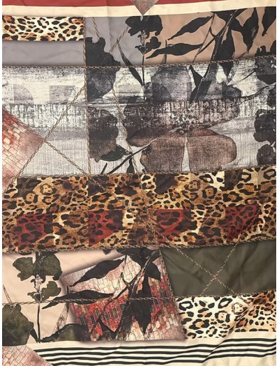 Vintage Leopar ve Soyut desenli Eşarp Vintage Leopar ve Soyut desenli Eşarp