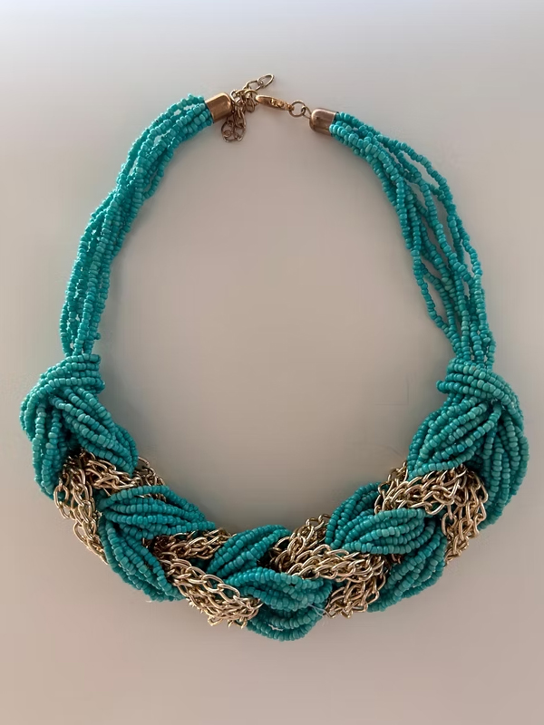 Vintage Firuze Burgu Kolye