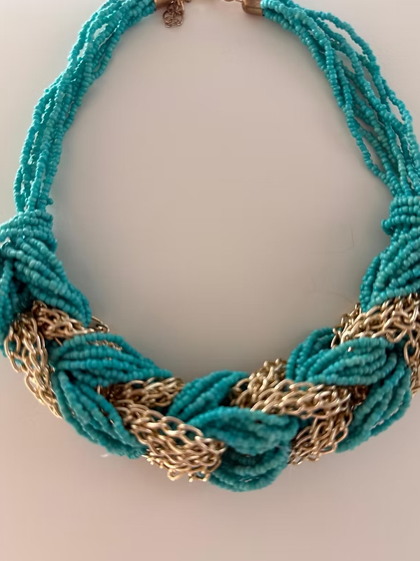 Vintage Firuze Burgu Kolye