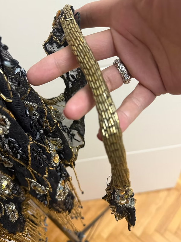 Vintage Tül üzeri Pul/Payet/ Boncuk işlemeli Bolero