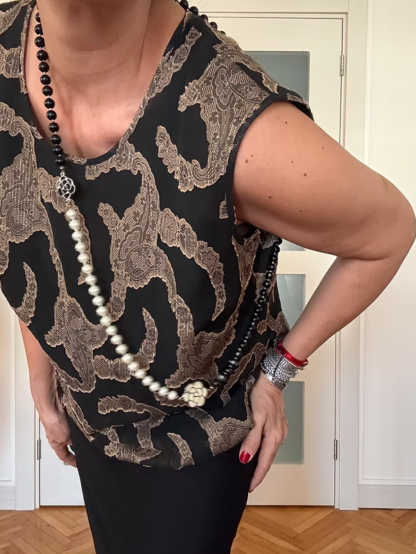 Vintage İki Renkli Uzun Kolye