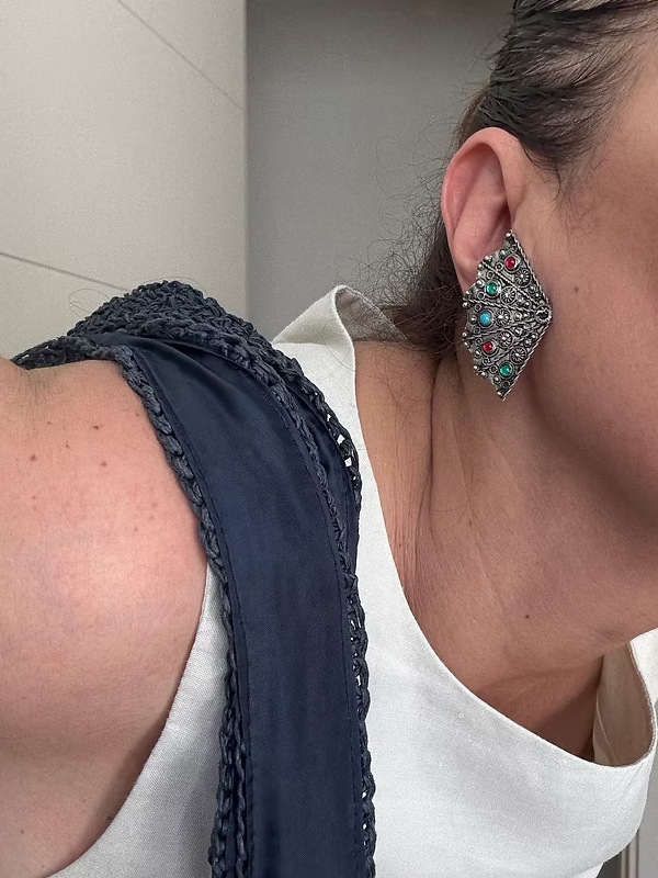 Vintage Kelebek Formlu Küpe