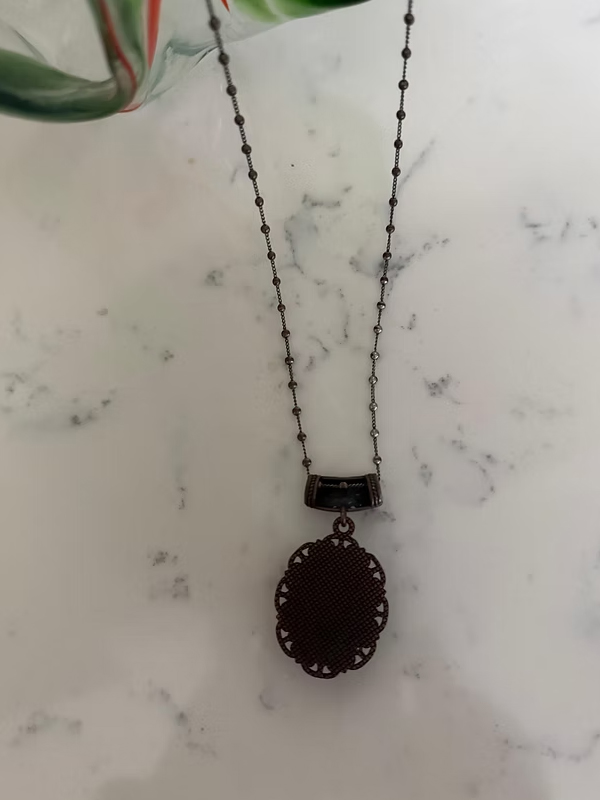 Vintage Turkuaz Taşlı Kolye