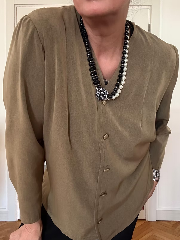 Vintage İki Renkli Uzun Kolye