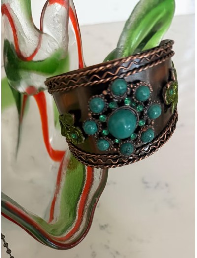 Vintage Turkuaz Taşlı Bileklik