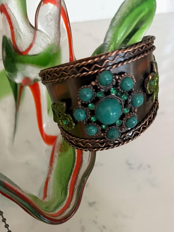 Vintage Turkuaz Taşlı Bileklik