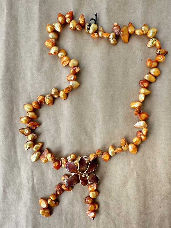 Vintage Renkli Sedef Kolye