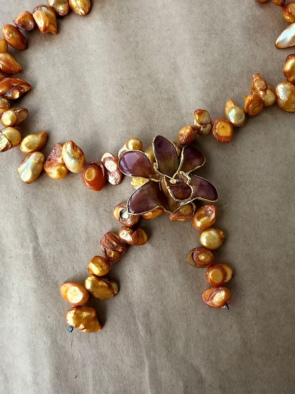 Vintage Renkli Sedef Kolye