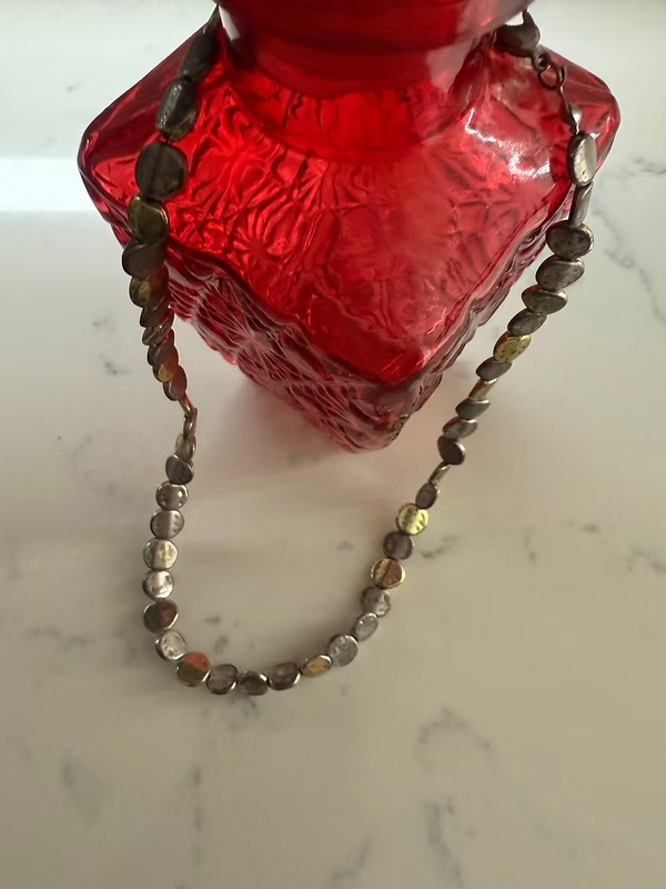 Vintage Gold&Silver Yuvarlak Metal Kolye