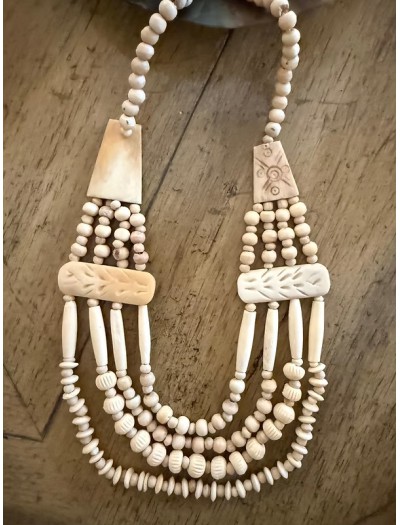 Vintage Sovyet Hand Made Kemik Kolye