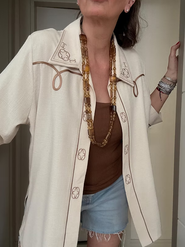 Vintage sıkma kehribar kolye