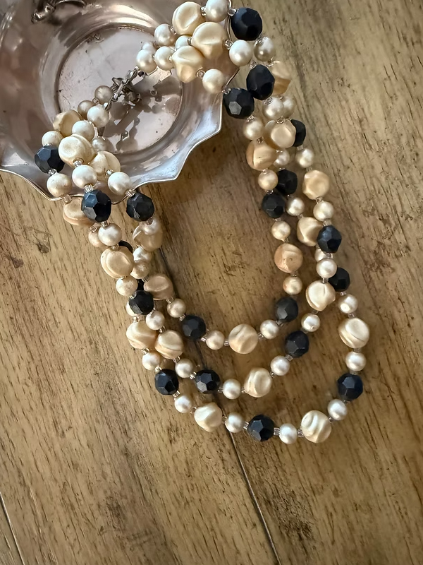 Vintage İnci görünümlü boncuk kolye