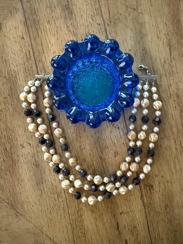 Vintage İnci görünümlü boncuk kolye