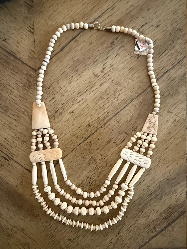 Vintage Sovyet Hand Made Kemik Kolye