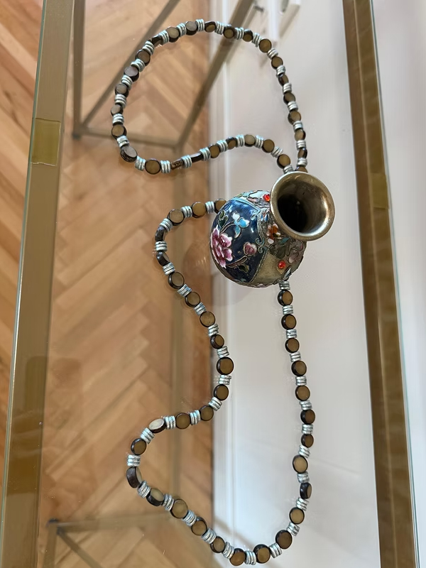 Vintage Ahşap & Silver Kolye