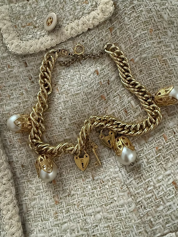 Vintage Gold Zincir ve İncili Kolye