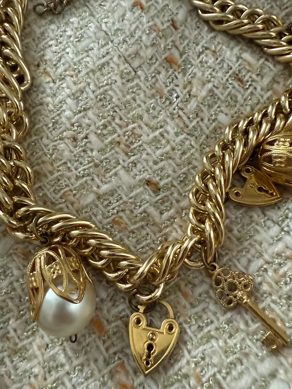 Vintage Gold Zincir ve İncili Kolye