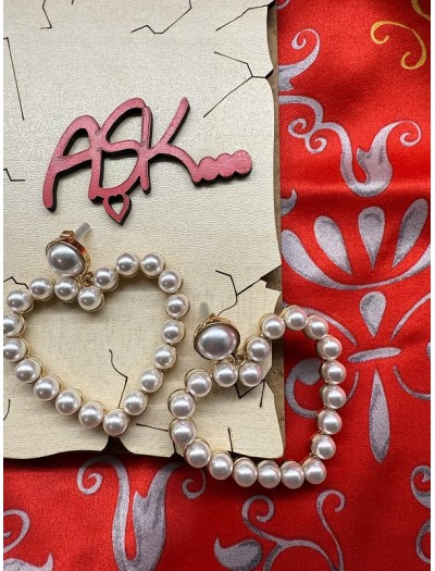 Suni incili kalp küpe