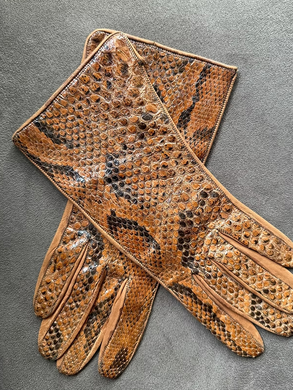 Vintage Yılan Derisi Eldiven
