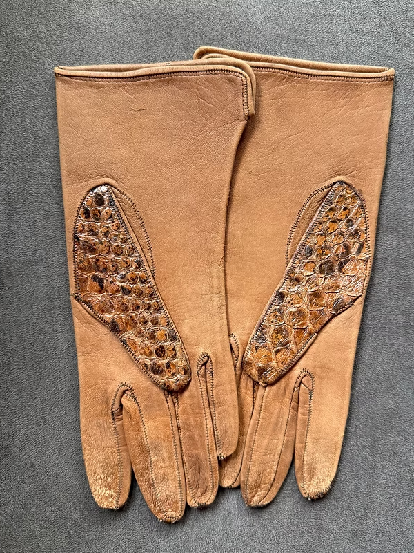 Vintage Yılan Derisi Eldiven