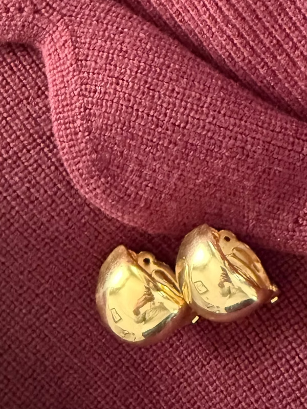 Vintage 80s Gold Klipsli Küpe