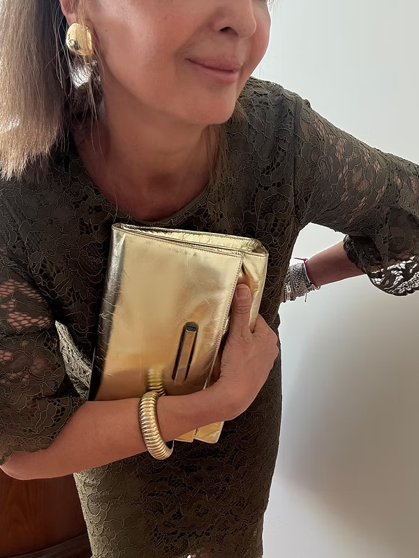 Vintage 80s Gold Klipsli Küpe