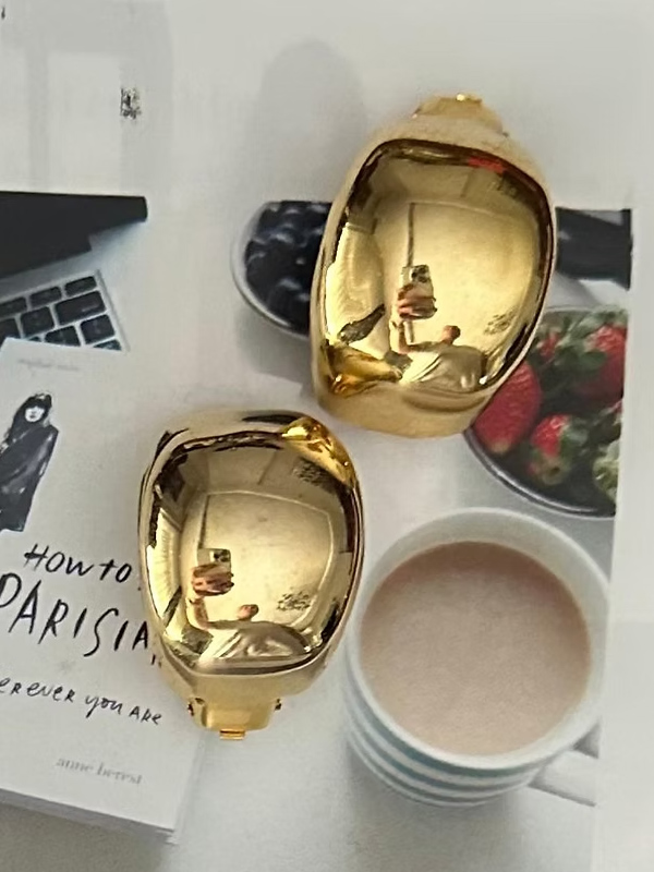 Vintage 80s Gold Klipsli Küpe