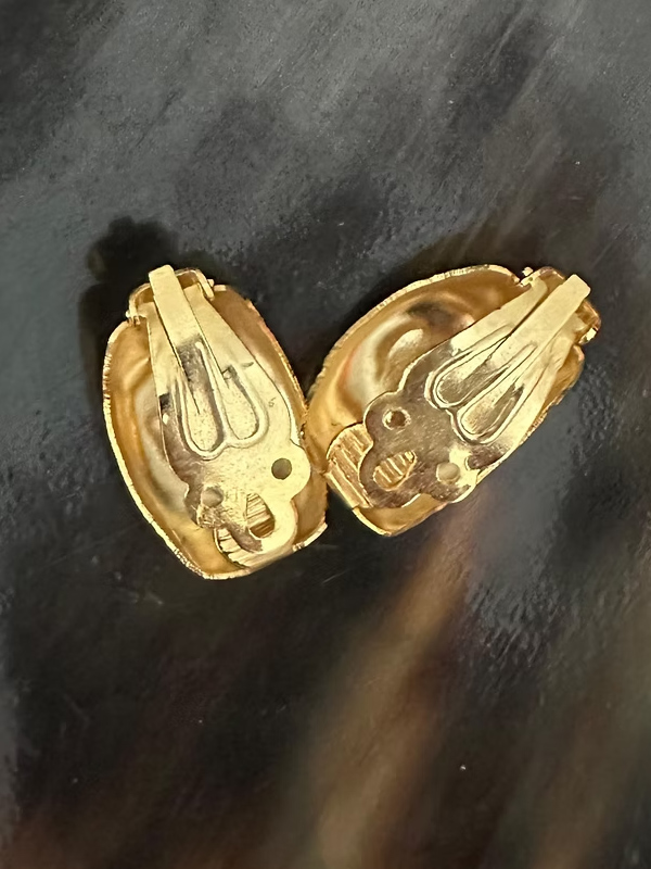 Vintage 80s Gold Klipsli Küpe