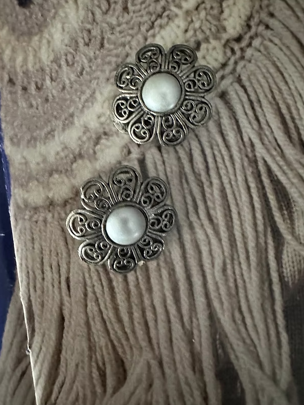 Vintage İncili Gümüş Küpe