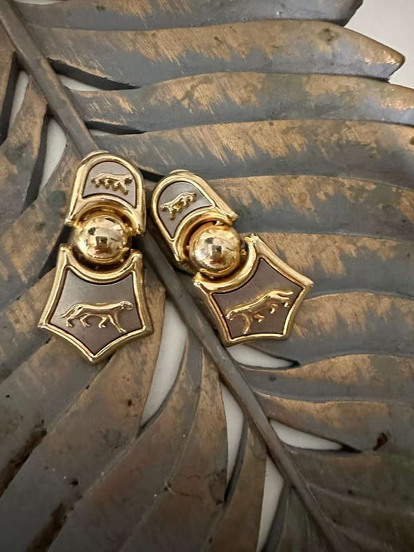 Vintage Jaguar Klipsli Küpe