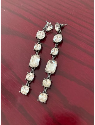 Vintage Kristal Taşlı Sallantılı Küpe Vintage Kristal Taşlı Sallantılı Küpe