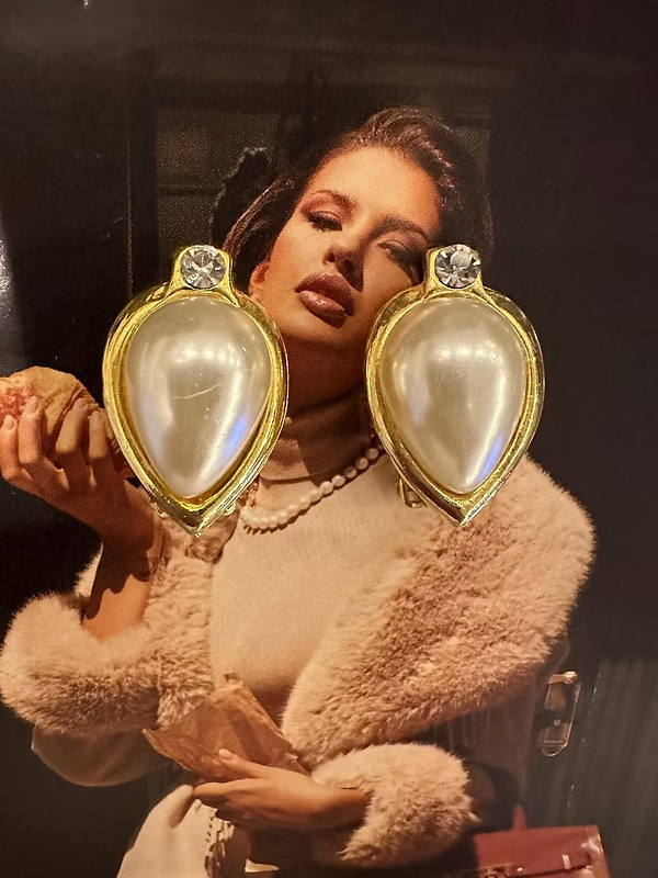 Vintage İnci Taşlı Küpe