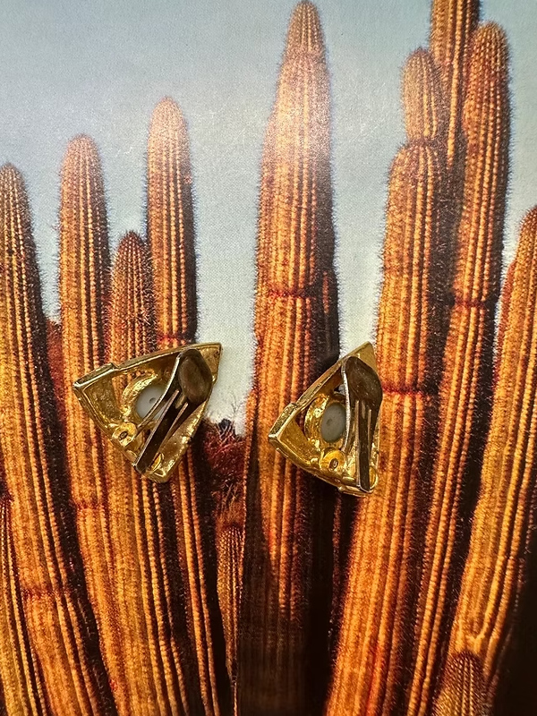 Vintage Turkuaz Taşlı Mineli Küpe