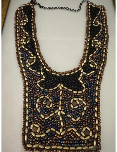 Vintage boncuk yaka kolye