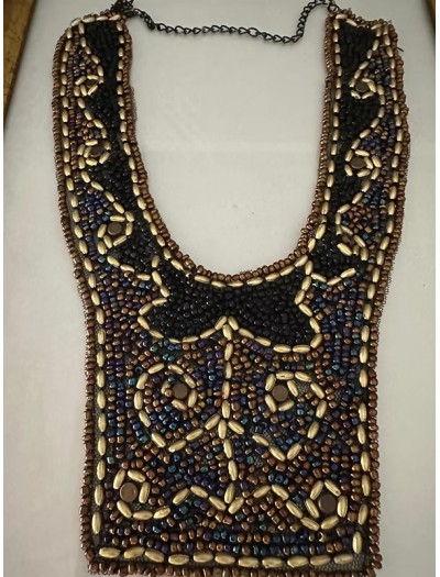 Vintage boncuk yaka kolye