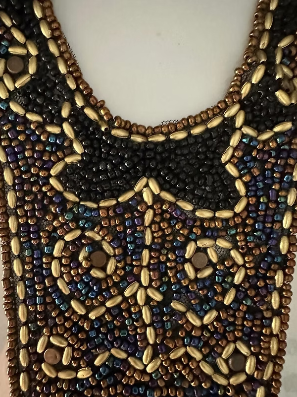 Vintage boncuk yaka kolye