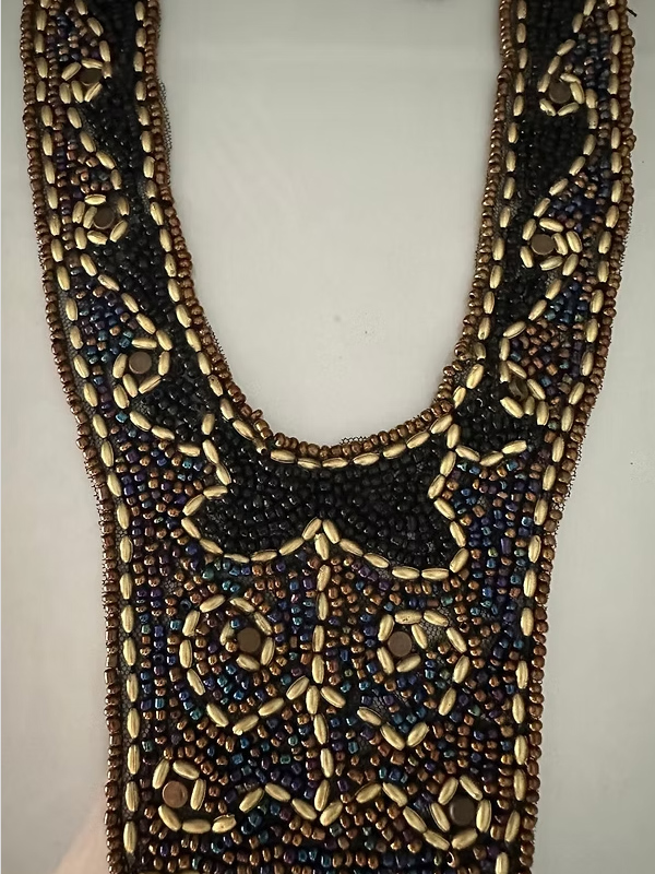 Vintage boncuk yaka kolye