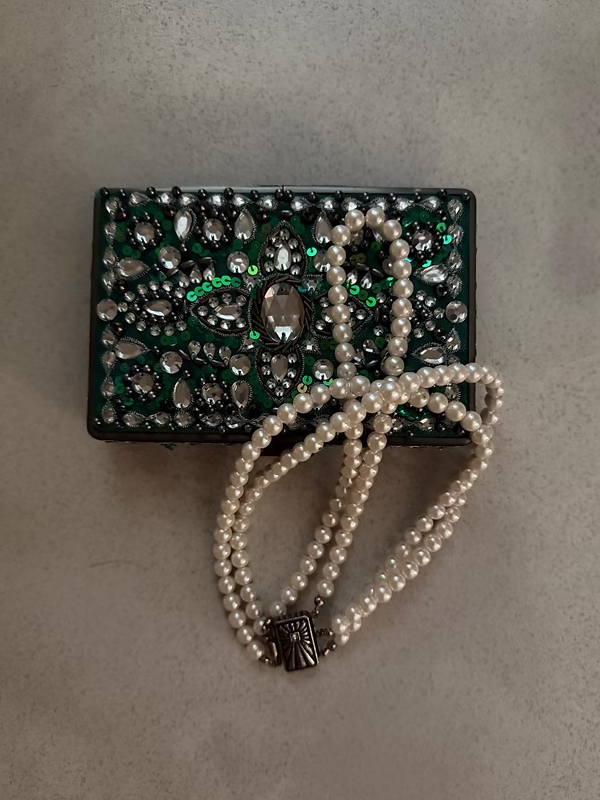 Vintage suni inci 3 sıra kolye