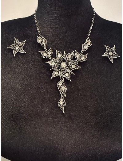 Vintage yıldız kolye&küpe takım