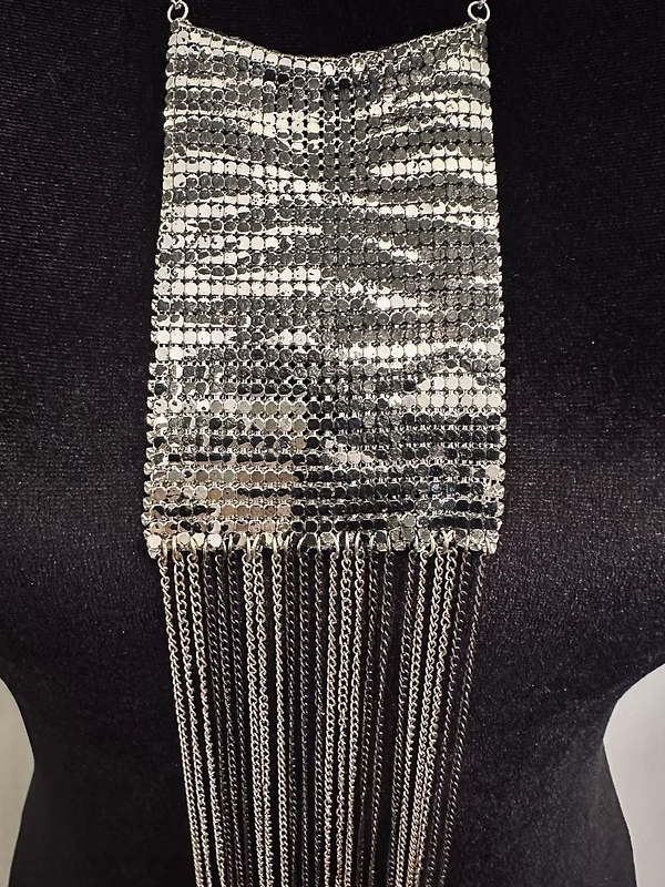 Vintage gümüş Mesh kolye