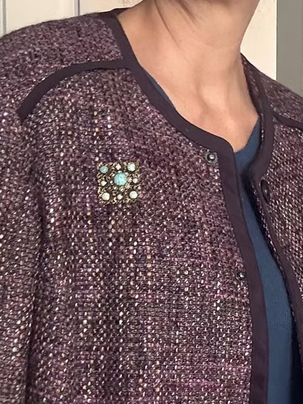 Vintage 60’lar turkuaz antik broş