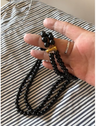 Çift Sıra Siyah Kolye