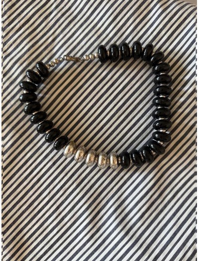 Siyah &Gümüş Kolye