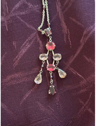 Vintage Mor & Pembe Taşlı Kolye Vintage Mor & Pembe Taşlı Kolye