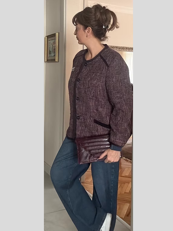 Vintage Bordo Yılan Derisi Çanta