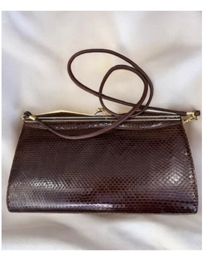 Vintage 80'ler yılan derisi karışık çanta